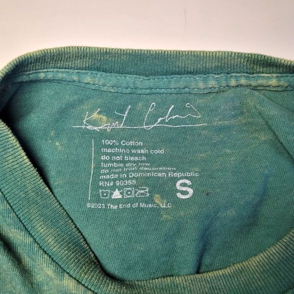 Kurt Cobain Nirvana Tie Dye Grunge Tee Green Pink Small - Picture 3 of 4